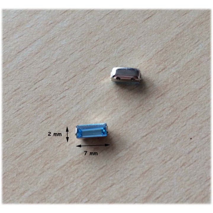 Strass Swarovski cabochon "Chatons"  "rectangle" aquamarine