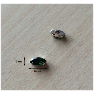 Strass Swarovski cabochon "Chatons"  "fuseau" emerald 