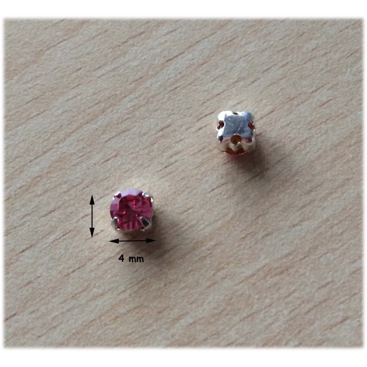 Strass Swarovski cabochon "Chatons"  4 mm light rose 