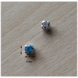 Strass Swarovski cabochon "Chatons"  4 mm aquamarine 