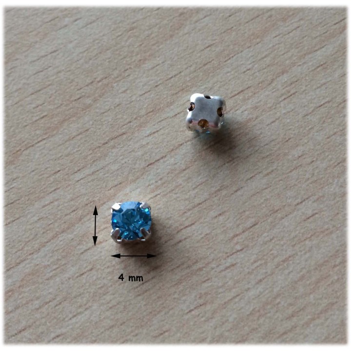 Strass Swarovski cabochon "Chatons"  "rectangle" fuchsia 