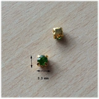 Strass Swarovski cabochon "Chatons"  3.3 mm peridot 