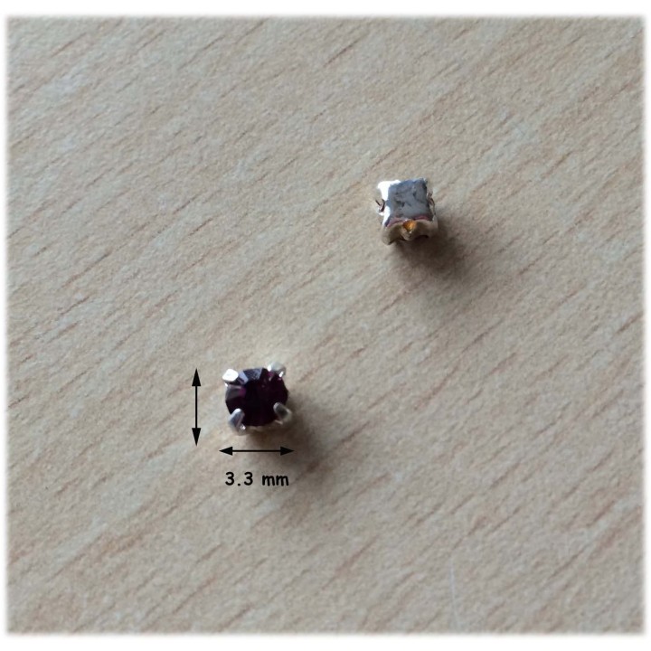 Strass Swarovski cabochon "Chatons"  3.3 mm amethyst 