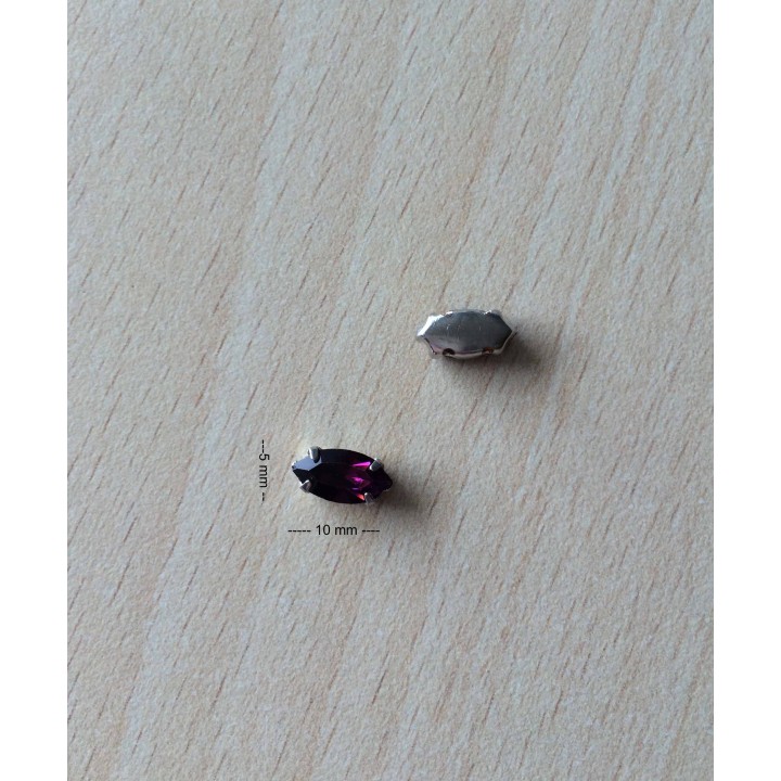 Strass Swarovski cabochon "Chatons"  "fuseau"l amethyst