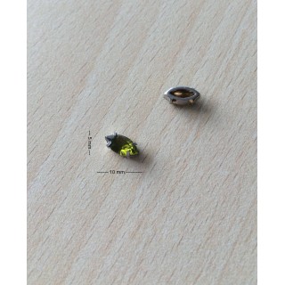 Strass Swarovski cabochon "Chatons"  "fuseau" olivine