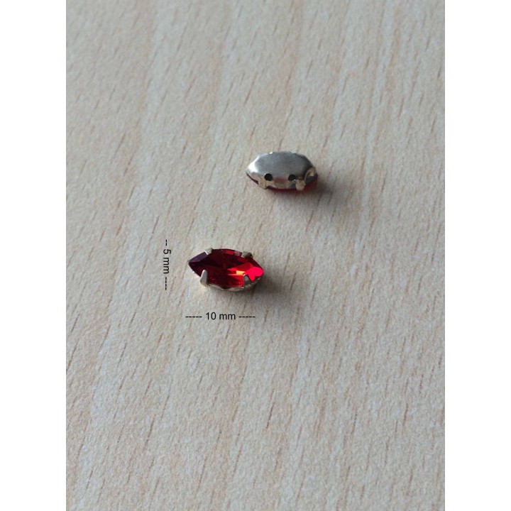 Strass Swarovski cabochon "Chatons"  "fuseau" siam