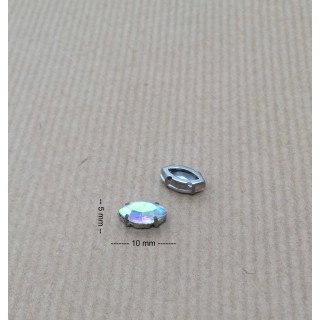 Strass Swarovski cabochon "Chatons"  "rectangle" fuchsia 
