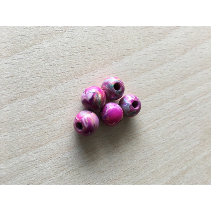 sachet de perles en plexiglass 10 mm couleur fuchsia
