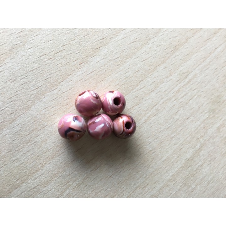 sachet de perles en plexiglass 10 mm couleur Roseline