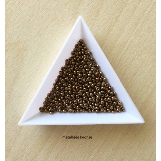 sachet de perles de rocaille couleur bronze