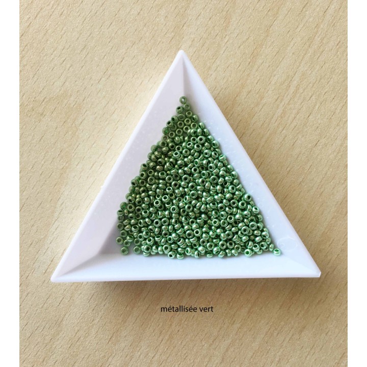 sachet de perles de rocaille couleur vert