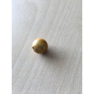 perle artisanale en verre  forme "amande" couleur: ambre 