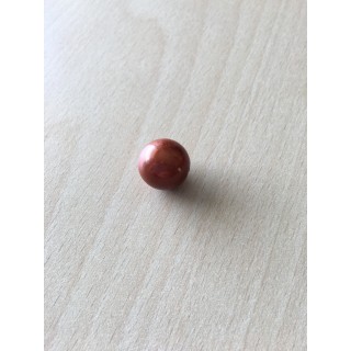 perle artisanale en verre  forme "amande" couleur: ambre 