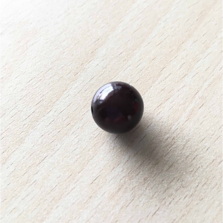 perle artisanale en verre  forme "amande" couleur: ambre 