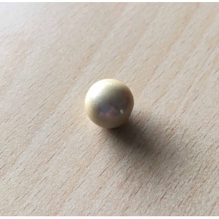 perle artisanale en verre  forme "amande" couleur: ambre 
