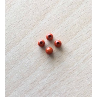 perle artisanale en verre  forme "amande" couleur: ambre 