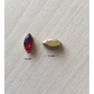 Strass Swarovski cabochon "Chatons"  "rectangle" fuchsia 