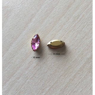 Strass Swarovski cabochon "Chatons"  "rectangle" fuchsia 