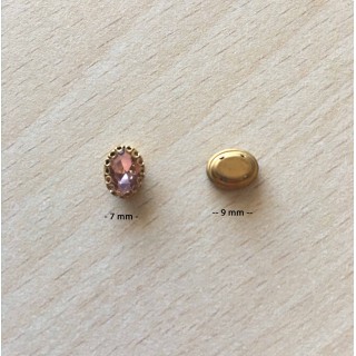Strass Swarovski cabochon "Chatons"  "rectangle" fuchsia 