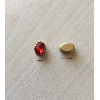 Strass Swarovski cabochon "Chatons"  "rectangle" fuchsia 