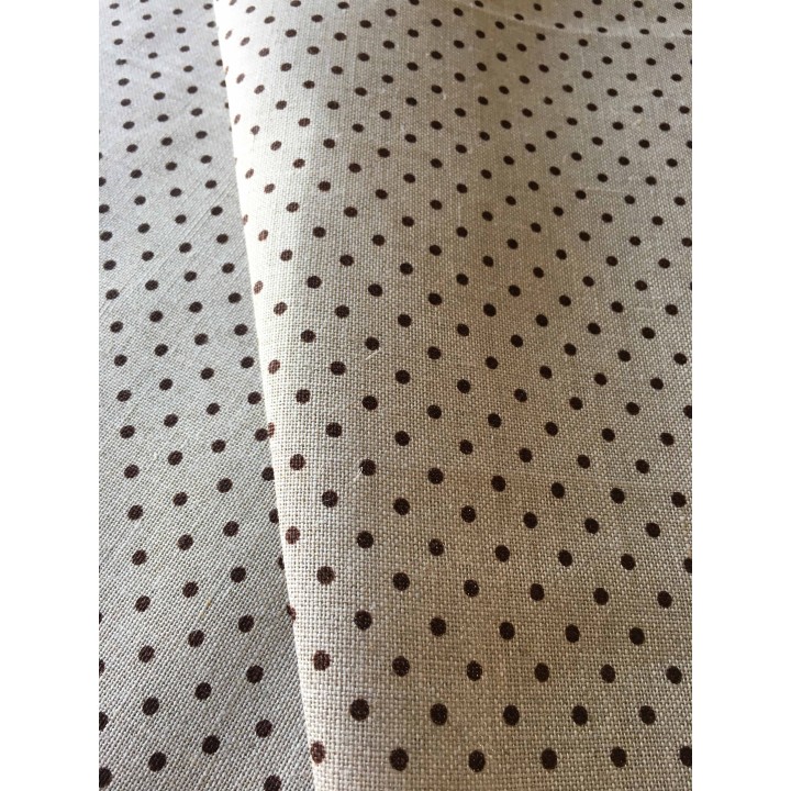 toile à broder "Murano carré" écru / marron
