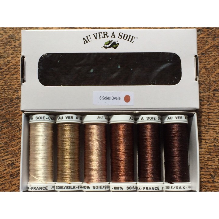 Pack Silk Oval At Soie – Pure silk thread - brown shades
