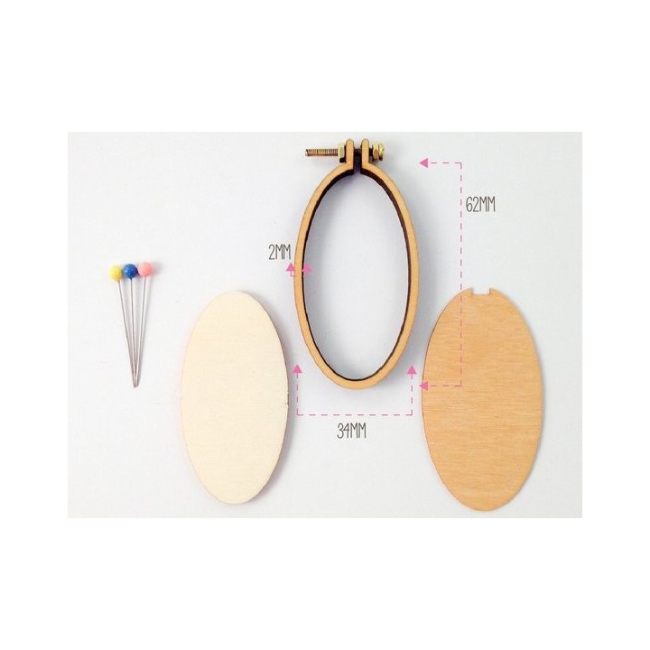 mini tambour ovale  34 x 62 mm