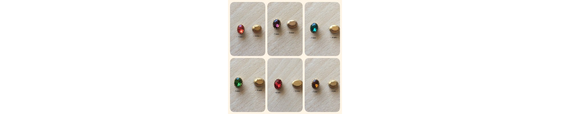 strass en verre ovale