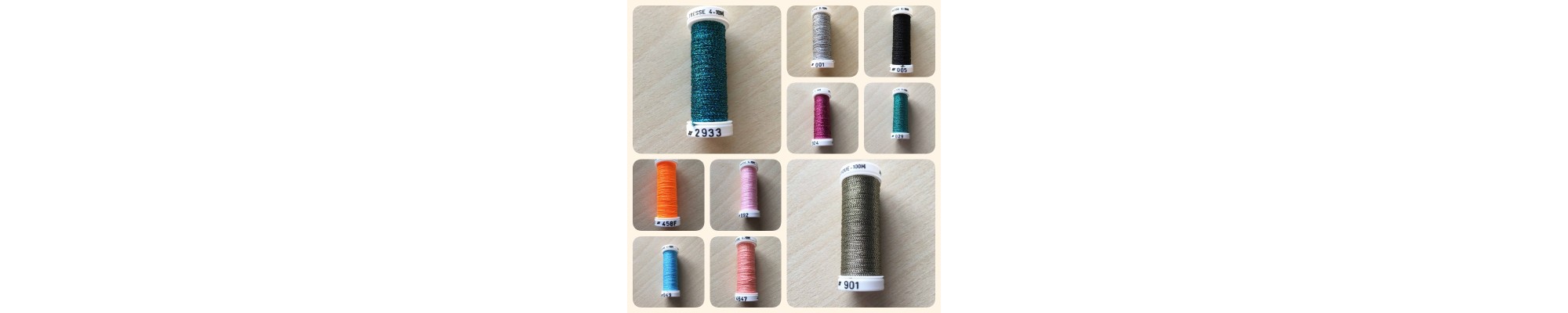 bobines fils métallisés