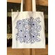 kit à broder : tote bag méli mélo de fleurs (bleu)
